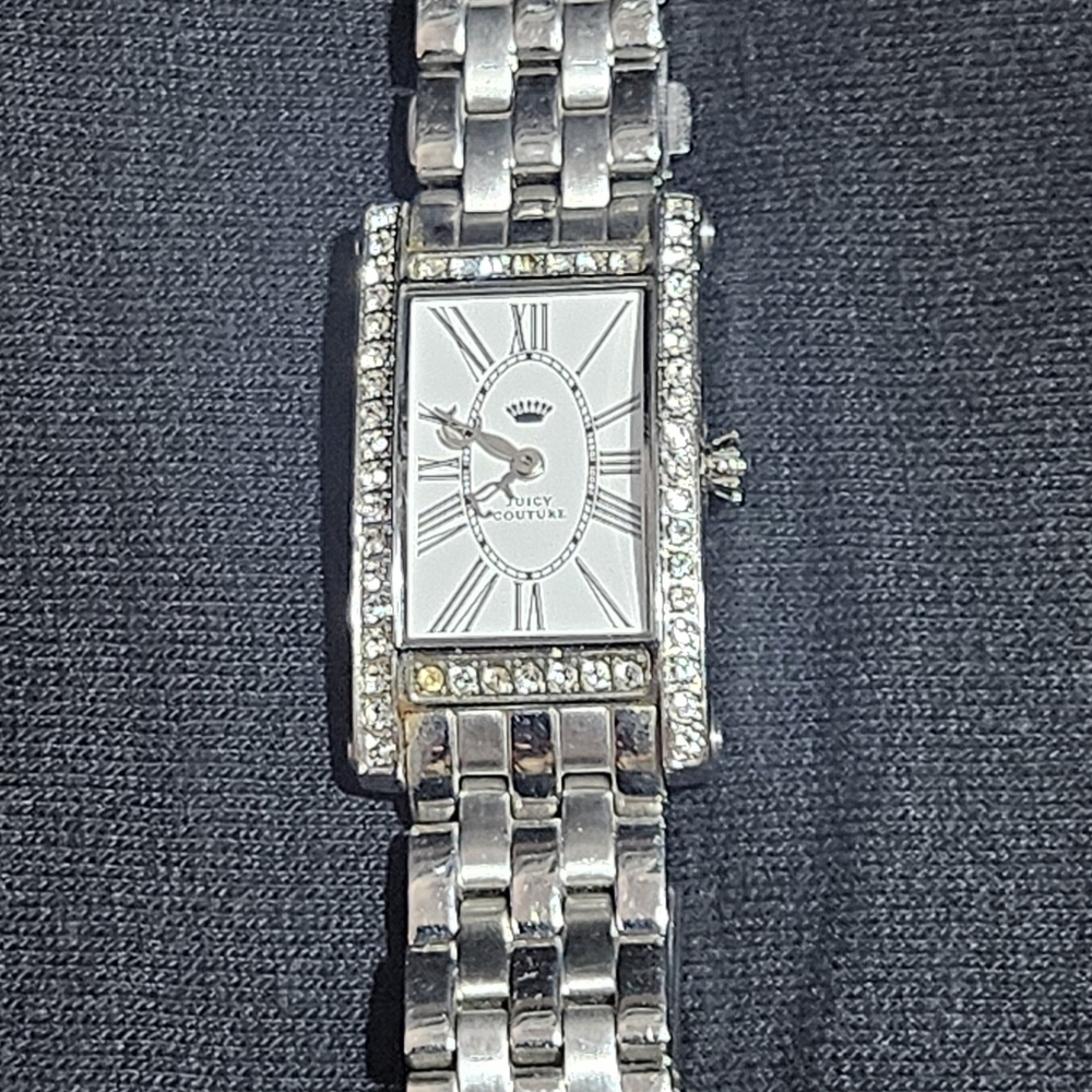 Juicy Couture Silver Watch with Crystal Accents